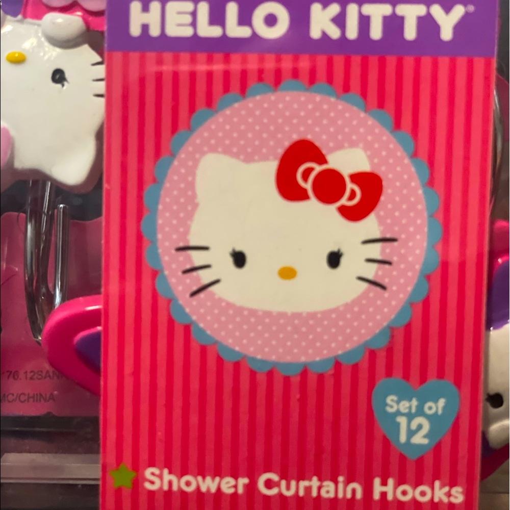 Hello kitty shower curtain hooks